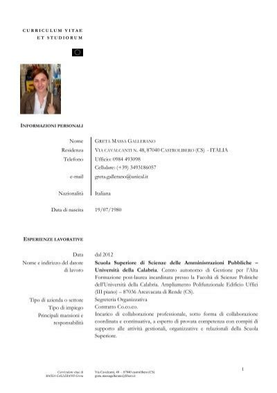 università della calabria versace idrologia camilab|Curriculum .